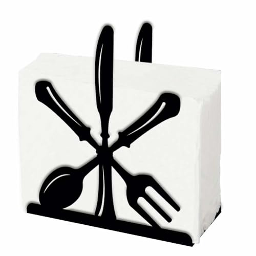 SUPERDANT Portatovaglioli Da Tavolaware Portarotolo In Metallo Nero Forchette Dispenser Porta Tovaglioli da Cocktail Da Tavola Porta Tovaglioli Verticale Cucina Caffetteria Arredamento Sala Da Pranzo
