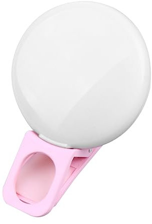 RORPOIR Portable Led Selfie Ring Light Mini Fill Light for Smartphones and Laptops Design for Makeup and Emergency Lighting Pink