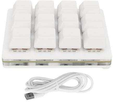 Natudeco 12-Tasten-Mechanische Tastatur USB Mini Mechanische Gaming-Tastatur Einhändige mechanische Tastatur mit LED für Spiele und Büro