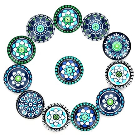 Gogogmee Schmuckmaterial 20 Stück 10 Mm Glas-flicken Mit Blumenmuster Edelsteinpaste Und Edelsteine ​​für Schmuck