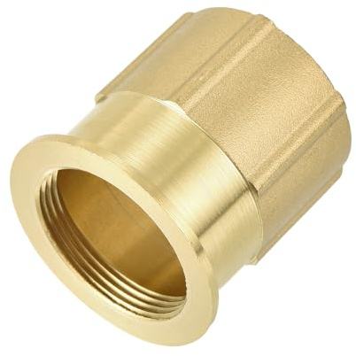 sourcing map Wasserhahn-Kontermutter-Verschluss, Wasserhahn Zubehör, 3,1 x 4,3 cm, feste Basis, Anti-Lose-Mutter, Edelstahl für WC-Schüssel, Waschbecken, Badezimmer, Messing, 1 Stück