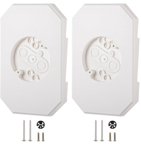 2-Pack Vinyl Siding Light Mounting Blocks, PVC Built-in Electrical Box Mounting Plates, Outdoor Light Fixture Mounting Brackets, Fit 1/2 in Lap Double and 4 in Siding, White