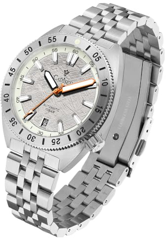CADISEN Automatik Uhr Herren Mechanische Automatikuhr Saphirglas Klingeln Wasserdicht Homage Edelstahl Armband