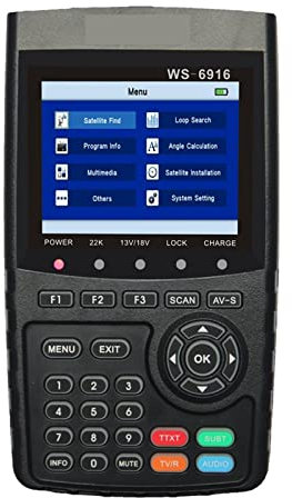 Buscador de satélite, medidor de señal, Buscador de satélite WS 6916 DVB-S2 MPEG-2/MPEG-4 Satlink WS-6916 Medidor de satélite de alta definición TFT LCD para ajustar la antena parabólica de TV