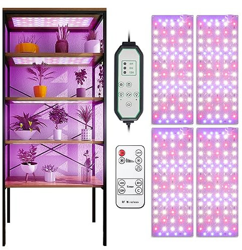 Pflanzenlampe LED, Pflanzenlicht, 304 LEDs Pflanzenleuchte Wachsen licht Vollspektrum für Zimmerpflanzen mit 4/8/12H Zeitschaltuhr, 10 Helligkeitsstufen, 3 Lichter Modi (4PCS)