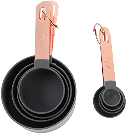 PRETYZOOM 1 Juego De 8 Piezas Juego De Tazas Medidoras De 8 Herramienta Para Hornear Medir Cucharas Cuchara Con Escala Cucharas Con Escala Suministros De Cocina Páginas Grey