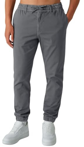 Smith & Solo Pantalon chino pour homme - Pantalon de loisirs - Pantalon chino en coton - Pantalon de travail pour homme avec cordon de serrage - Pantalon de jogging - Regul Chino long, anthracite, XXL