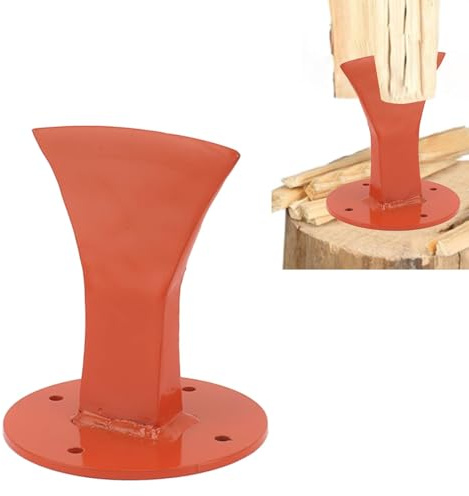 Holz Spalten, Holzspalter Manuell Brennholzspalter Spaltkeil für Holz für drinnen und draußen Hack-Klotz Spalt-Klotz Brennholz Spalten Geschmiedeter Stahl, orange