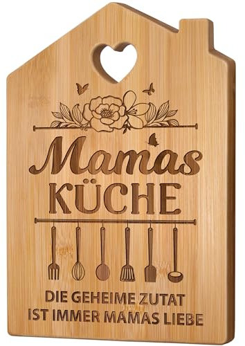 Giftasy Geburtstagsgeschenk für Mama - Bambus Schneidebrett mit Spruch, Geschenke für Mama Geburtstag, Mutter Muttertag Muttertagsgeschenke