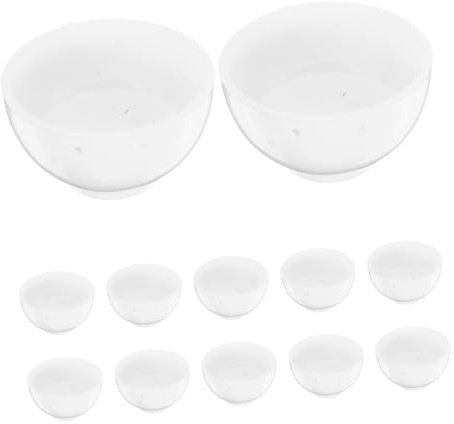 Toddmomy Lot de 18 Mini Bols pour Maison de Poupée en Plastique Blanc, Design Réaliste et Simple, Décoration Miniature pour Mini Maison, Solide et Éducatif