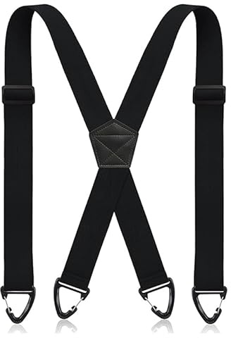 Garegce Braces for Men Trousers, Men's Braces with Very Strong Clips 38 MM Wide Heavy Duty Adjustable Elastic Suspenders, One Size for Men Women Business Wedding Casual