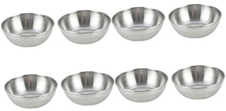 VALICLUD 8Stücke Eintauchschalen Gewürzschalen für Soßen Robuste Untertassen für Zuhause Restaurants für Dips Snacks Vorspeisen Silberfarbenes Design