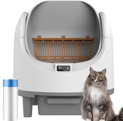Selbstreinigende Katzentoilette, Automatische Katzentoilette, Offener Oberseite, Integrierter Sicherheitsschutz App-Steuerung, Selbstreinigende Katzen für Haushalte mit Mehreren Katzen
