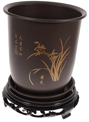 TOYANDONA Per Orchidee Trasparente Con Drenaggio e Sottovaso Set 2 Vasi Rotondi in Plastica Leggeri Per Piante Da Design Per Piccole Piante e Bonsai