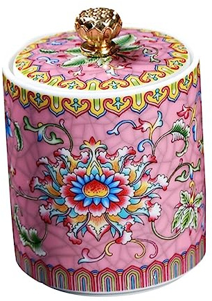 VALICLUD Barattolo per Tè Smaltata Rosa Contenitore Ermetico per Foglie Tè e Design e Sigillatura per Conservazione per Uso e