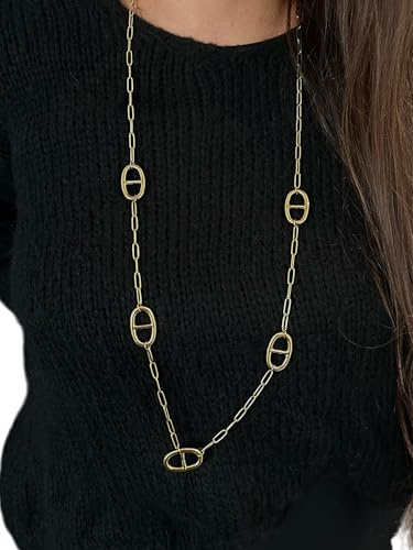 Générique collier sautoir maille marine - collier personnalisé femme - cadeau anniversaire- noel - cadeau femme fille - nez de cochon- chaine maille trombone