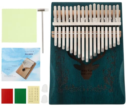 17-tasten Fingerklavier Kalimba in Blau für Anfänger | Nordholz, Polierte Kanten und Präzise Stimmung, Tragbares 1 Stück mit Langem Diskant