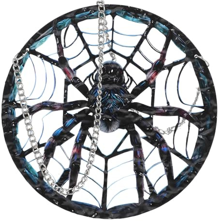 BCOATH Adorno Colgante de Araña Acrílico 15 CM Cadena Metálica para Decoración Exterior de Telaraña Ventanas y Balcones Adecuado para Halloween Bodas y Decoración de Pared