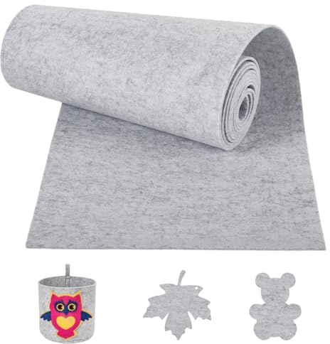 Gykutix Rollo de Fieltro 30cm x 300cm x 3mm, Almohadillas Antideslizante Fieltro, Tela de Fieltro Decorativo para Manualidades, Costura, Patchwork, Manteles, Jardín, Proyectos de DIY y Bricolaje