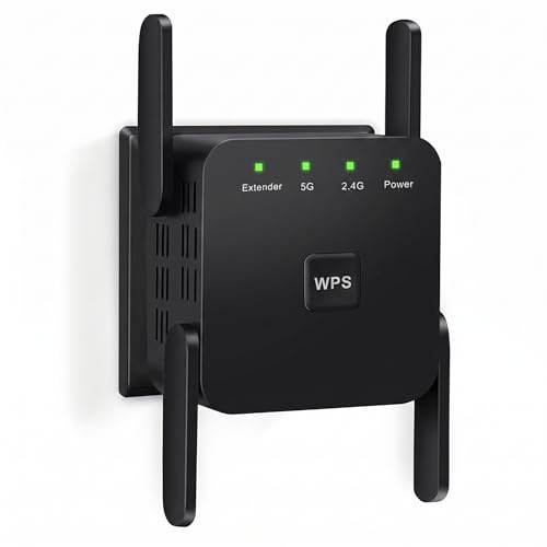 WeXtend Pro 5G Wifi Extender - 2026 New Dual Band 1200Mbps Signal Booster Wall Plug Repeater, Internet Range Expander with 360 Degree Whole Home Indoor Coverage for Multi-Story House (Black, 1200Mbps)