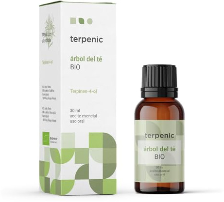 TERPENIC - Aceite Esencial de Árbol del Té (Melaleuca alternifolia) - BIO - 30 ml - Uso Oral - Fragancia herbal intensa y natural de origen ecológico