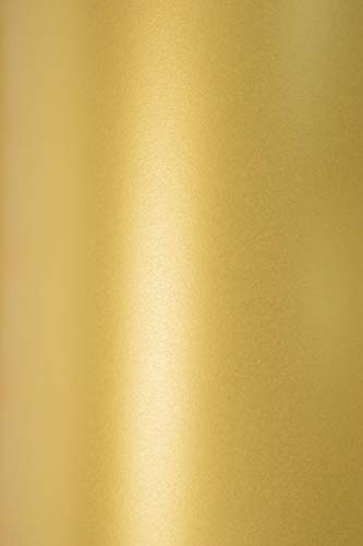 Netuno 10 x Karton glänzend Gold Perlmutt 300 g A4 210 x 297 mm Sirio Pearl Aurum Dekopapier mit Metallic-Effekt für Einladungen Grußkarten Basteln Eintrittskarten DIY Tischkarten