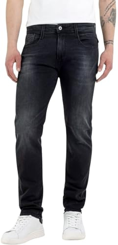 Replay Herren Jeans Anbass Slim-Fit mit Comfort Stretch, Dark Grey 097 (Grau), 33W / 32L