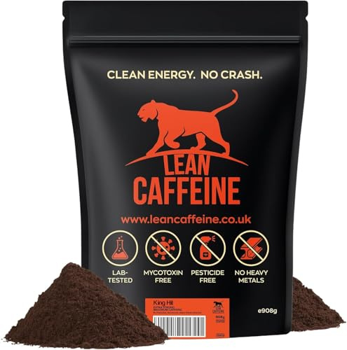 Lean Caffeine Bulletproof Coffee High Caffeine Strong Coffee GROUND 908g | Clean & Strong Coffee GROUND - Mycotoxin & Heavy Metal Free High Caffeine Coffee - Low Acid Coffee - Lean Caffeine 908g