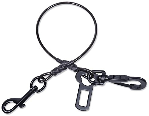 VIVAGLORY Dog Seatbelt Tuffbelt Dog Car Harness, XS, Black