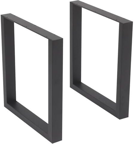 Queiting 2 Stück Metall Tischbeine 43x40cm Tischbeine Metall Schwarz Tischrahmen Bankrahmen Tischbeines im Industrial-Look Stahl Tischrahmen Wird für Bank Couchtisch Bei DIY Esstisch (2 Stück)
