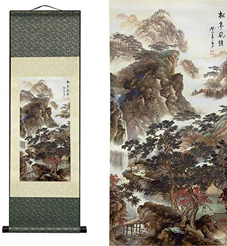FOVNOT Orientalische Deko, Asiatisch Wand Dekor, SchöN Wall Decoration Wanddeko Schlafzimmer Wall Decoration Schriftrolle Wanddeko Wohnzimmer Wandbehang Deko Wand Wandtuch
