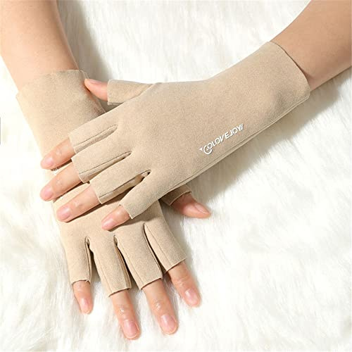 GIVBRO Guantes de mujer sin dedos Guantes térmicos de invierno Guantes térmicos de medio dedo para damas Ciclismo Deporte al aire libre