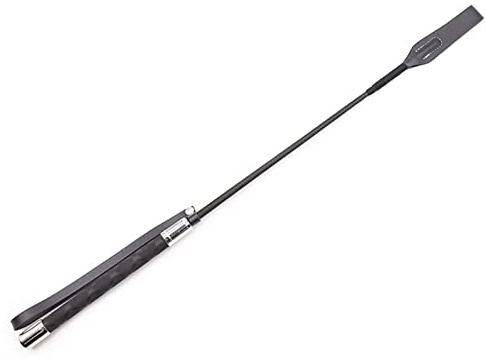 Wygwlg Reitpeitsche, Pferdepeitsche aus PU-Leder, leichte Reitpeitsche, mit rutschfestem Gelgriff, für Bühnenauftritte, Cosplay, Reittraining (Color : Black, Size : 6 1/8)
