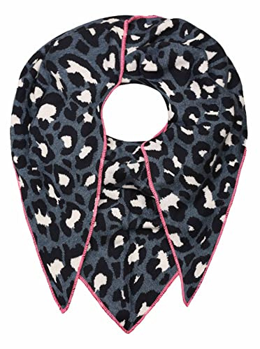 Zwillingsherz Dreieckstuch aus Baumwolle - Hochwertiger Schal mit Leo Design für Damen Jungen Mädchen - Uni - XXL Hals-Tuch und Damenschal - Strick-Waren - für Herbst Frühjahr Sommer