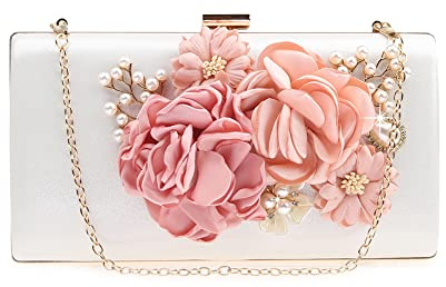 Blumen-Clutch-Geldbörse für Damen, florales Abendtaschen für Hochzeit, Braut, formelle Party Tasche mit Blumen für Hochzeit, Zeremonie, Handtasche