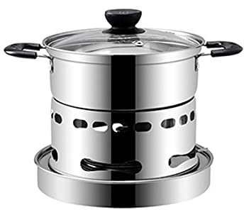 Spirituskocher Für Innenräume Campingkocher Kochen Ohne Strom, Spirituskocher Mit Topf Edelstahl Campingkocher Teelichtkocher Für Innenräume (16cm)