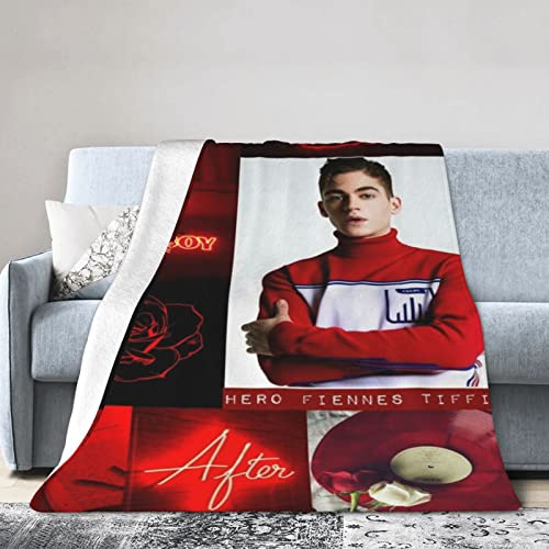 LOUJIN Hero Hardin Fiennes Scott Tiffin Couverture ultra douce et légère en flanelle polaire pour canapé, canapé et lit Noir
