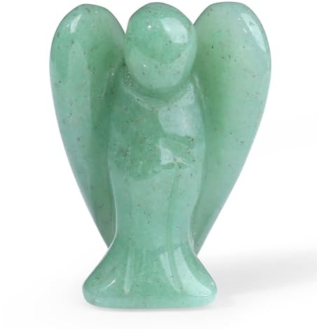XIANNVXI Grün Aventurin Schutzengel Kristalle Engel Figur Heilung Kristall Edelsteine Poliert Steine Statue Reiki Angel Figur Schutzengel Geschenk