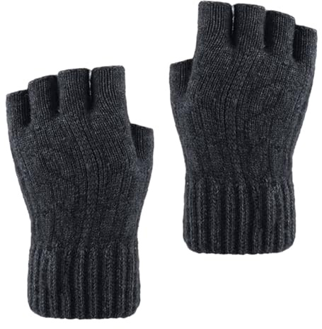 Larcele Alpaka-Wolle Herren Stulpen Wärmer Halbfinger Winter Handschuhe BZST-04