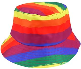 HENBRANDT Fischerhut für Erwachsene, Unisex, LGBTQ+ Pride, Zubehör, Lesbischer Gay Pride, Fischerhut, breite Krempe, Fischerhut, Sommerhut, Strand, Sonnenhut für Damen und Herren