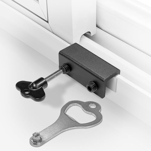 Window Locks, 4 Pack for Horizontal and Vertical Sliding Windows - Child Proof Security Stoppers, Safety Locks for Home and Patio (Black)
