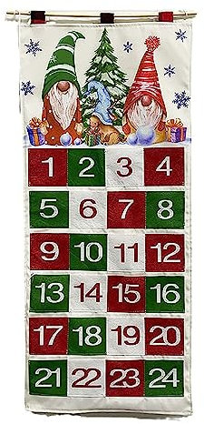 Woedpez Stoff Adventskalender Adventskalender Leer Adventskalender Hängend Befüllbar Adventskalender mit 24 Taschen Countdown Weihnachten Countdown Kalender Weihnachten Ornamente Weihnachtsbaum