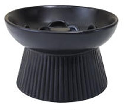 Koomuao Erhöhter Futternapf für Katzen, Keramik, Anti-Schling-Napf für Katzen/kleine Hunde, langsamer Futternapf für Katzen, 300 ml (schwarz)