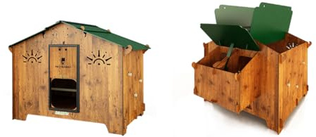 JOSTechnik -Hühnerstall Polly Chalet 2XL aus HPL (L/B/H 124x141x100 cm) für 10-15 Hühner