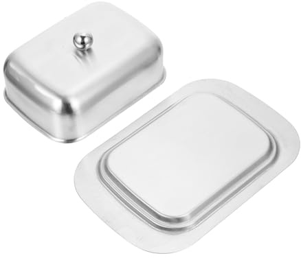 LIFKOME Edelstahl Butterdose Mit Deckel Butterbehälter Frischhalteteller Für Küche Und Kühlschrank Butterplatte Servierteller