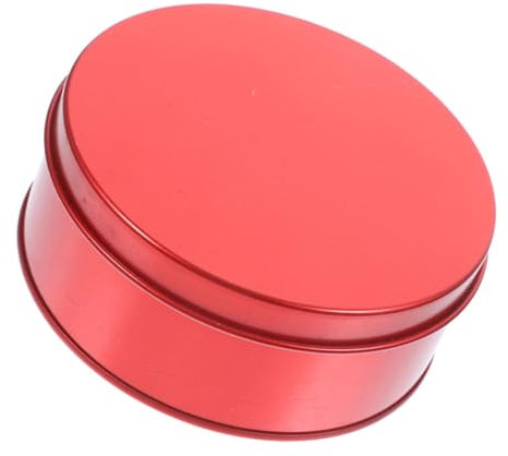 MAGICLULU Caja Redonda Metálica Para Galletas Dulces y Té Ligera y Compacta Con Diseño Duradero Hojalata Roja Para Almacenamiento y Regalos Navideños