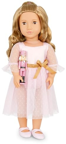 Our Generation Natasha, poupée Ballerine de 46 cm avec Casse-Noisette | Comprend 1 poupée, 1 robe, 1 paire de chaussures et 1 casse-noisette; yeux marron, cheveux blonds ondulés; 5 ans et +
