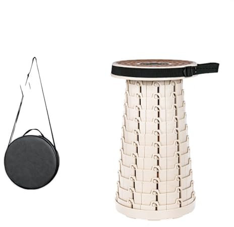 SPXTOM Zusammenklappbarer Hocker mit Tragetasche, kompakter Klappstuhl, einziehbarer Campinghocker, höhenverstellbar, leicht, for Outdoor-Angeln, Wandern, Gartenarbeit