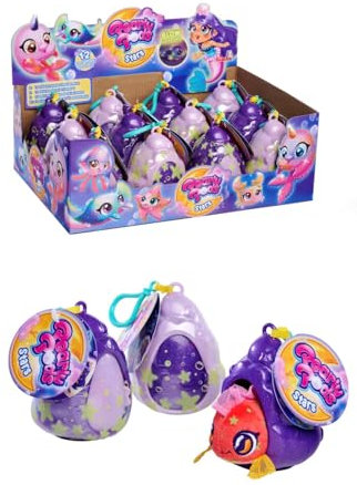 Simba Pearly Pods Glow in The Dark, 12-Fach Sortiert, es Wird nur EIN Artikel geliefert, Plüschfiguren mit Leuchteffekt, 8cm, seltene Meerjungfrau mit Perle, Muschel mit Anhänger, ab 3 Jahre