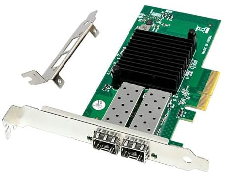 HOOLRZI X520-DA2 - Tarjeta de red de 10 GB con chip 82599ES, adaptador Ethernet PCIE de doble puerto SFP+ para Dekstop Ethernet